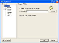Publisher to PDF Converter Pro setting window