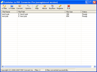 Publisher to PDF Converter Pro Main Interface